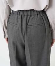 F1LAD45160 MK MICHEL KLEIN(小さいサイズ)(メゾン ドゥ サンク) 【小さいサイズ】ストレートワイドシルエットパンツ（無地・チェック）/洗える グレー（チェック）