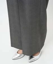 F1LAD45160 MK MICHEL KLEIN(小さいサイズ)(メゾン ドゥ サンク) 【小さいサイズ】ストレートワイドシルエットパンツ（無地・チェック）/洗える グレー（チェック）