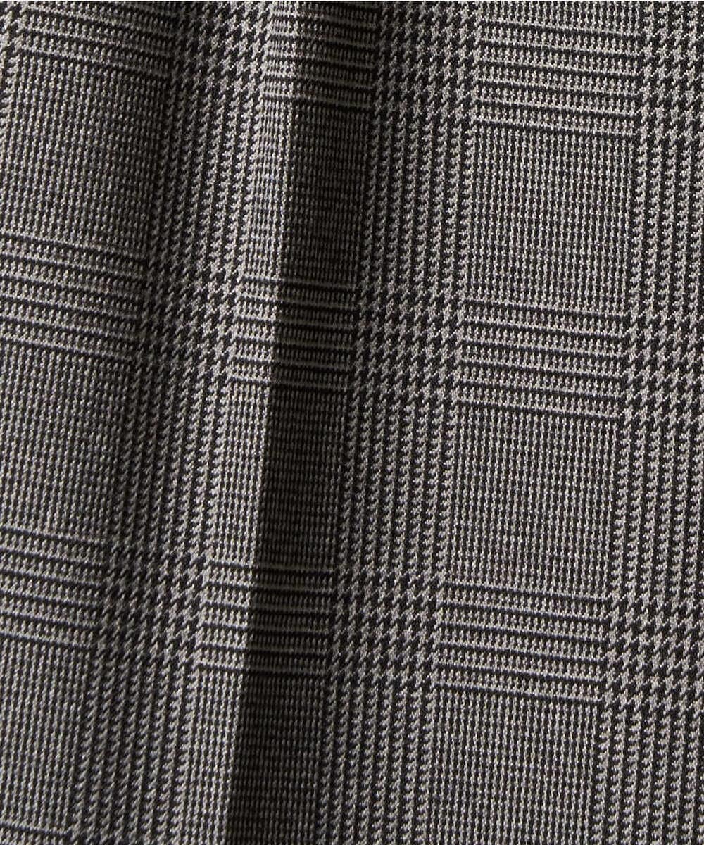 F1LAD45160 MK MICHEL KLEIN(小さいサイズ)(メゾン ドゥ サンク) 【小さいサイズ】ストレートワイドシルエットパンツ（無地・チェック）/洗える グレー（チェック）