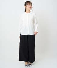 F1LAD45160 MK MICHEL KLEIN(小さいサイズ)(メゾン ドゥ サンク) 【小さいサイズ】ストレートワイドシルエットパンツ（無地・チェック）/洗える グレー（チェック）