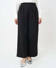 F1LAD45160 MK MICHEL KLEIN(小さいサイズ)(メゾン ドゥ サンク) 【小さいサイズ】ストレートワイドシルエットパンツ（無地・チェック）/洗える グレー（チェック）