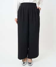 F1LAD45160 MK MICHEL KLEIN(小さいサイズ)(メゾン ドゥ サンク) 【小さいサイズ】ストレートワイドシルエットパンツ（無地・チェック）/洗える グレー（チェック）