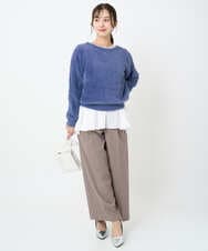 F1LAD45160 MK MICHEL KLEIN(小さいサイズ)(メゾン ドゥ サンク) 【小さいサイズ】ストレートワイドシルエットパンツ（無地・チェック）/洗える グレー（チェック）