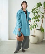 F1LAD45160 MK MICHEL KLEIN(小さいサイズ)(メゾン ドゥ サンク) 【小さいサイズ】ストレートワイドシルエットパンツ（無地・チェック）/洗える グレー（チェック）