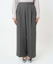 F1LAD45160 MK MICHEL KLEIN(小さいサイズ)(メゾン ドゥ サンク) 【小さいサイズ】ストレートワイドシルエットパンツ（無地・チェック）/洗える グレー（チェック）