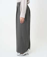 F1LAD45160 MK MICHEL KLEIN(小さいサイズ)(メゾン ドゥ サンク) 【小さいサイズ】ストレートワイドシルエットパンツ（無地・チェック）/洗える グレー（チェック）