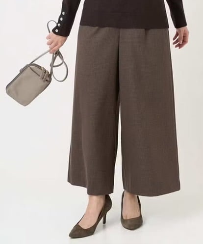 F1LAD51170 MK MICHEL KLEIN(小さいサイズ) 【小さいサイズ】千鳥柄ガウチョパンツ/洗える