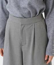 F1LAD51170 MK MICHEL KLEIN(小さいサイズ)(メゾン ドゥ サンク) 【小さいサイズ】千鳥柄ガウチョパンツ/洗える グレー