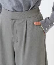 F1LAD51170 MK MICHEL KLEIN(小さいサイズ)(メゾン ドゥ サンク) 【小さいサイズ】千鳥柄ガウチョパンツ/洗える グレー