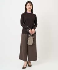 F1LAD51170 MK MICHEL KLEIN(小さいサイズ)(メゾン ドゥ サンク) 【小さいサイズ】千鳥柄ガウチョパンツ/洗える グレー