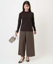 F1LAD51170 MK MICHEL KLEIN(小さいサイズ)(メゾン ドゥ サンク) 【小さいサイズ】千鳥柄ガウチョパンツ/洗える グレー