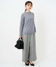 F1LAD51170 MK MICHEL KLEIN(小さいサイズ)(メゾン ドゥ サンク) 【小さいサイズ】千鳥柄ガウチョパンツ/洗える グレー