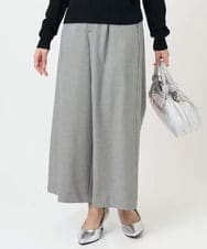 F1LAD51170 MK MICHEL KLEIN(小さいサイズ)(メゾン ドゥ サンク) 【小さいサイズ】千鳥柄ガウチョパンツ/洗える グレー