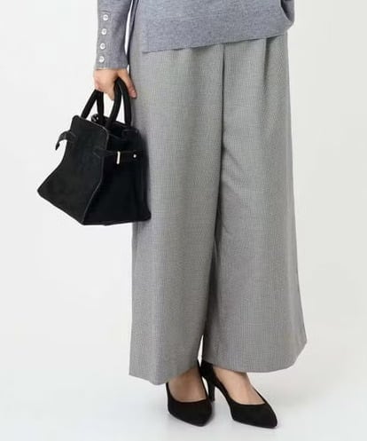 F1LAD51170 MK MICHEL KLEIN(小さいサイズ) 【小さいサイズ】千鳥柄ガウチョパンツ/洗える