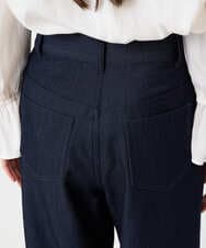 F1LAD52180 MK MICHEL KLEIN(小さいサイズ)(メゾン ドゥ サンク) 【小さいサイズ】裏起毛ブーツカットシルエットデニムワイドパンツ/洗濯機で洗える ネイビー