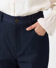 F1LAD52180 MK MICHEL KLEIN(小さいサイズ)(メゾン ドゥ サンク) 【小さいサイズ】裏起毛ブーツカットシルエットデニムワイドパンツ/洗濯機で洗える ネイビー