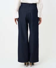 F1LAD52180 MK MICHEL KLEIN(小さいサイズ)(メゾン ドゥ サンク) 【小さいサイズ】裏起毛ブーツカットシルエットデニムワイドパンツ/洗濯機で洗える ネイビー