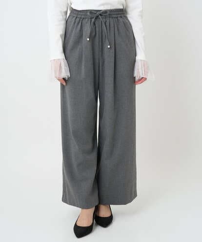 F1LAD62160  【小さいサイズ】裏起毛ワイドストレートプルオンパンツ/洗える