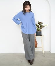 F1LAD62160 MK MICHEL KLEIN(小さいサイズ)(メゾン ドゥ サンク) 【小さいサイズ】裏起毛ワイドストレートプルオンパンツ/洗える グレー