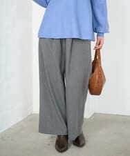 F1LAD62160 MK MICHEL KLEIN(小さいサイズ)(メゾン ドゥ サンク) 【小さいサイズ】裏起毛ワイドストレートプルオンパンツ/洗える グレー