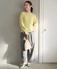 F1LAD62160 MK MICHEL KLEIN(小さいサイズ)(メゾン ドゥ サンク) 【小さいサイズ】裏起毛ワイドストレートプルオンパンツ/洗える グレー