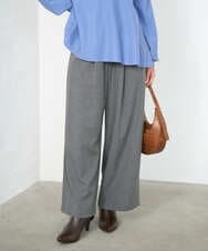 F1LAD62160 MK MICHEL KLEIN(小さいサイズ)(メゾン ドゥ サンク) 【小さいサイズ】裏起毛ワイドストレートプルオンパンツ/洗える グレー