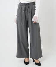 F1LAD62160 MK MICHEL KLEIN(小さいサイズ)(メゾン ドゥ サンク) 【小さいサイズ】裏起毛ワイドストレートプルオンパンツ/洗える グレー