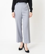 F1LAS48150 MK MICHEL KLEIN(小さいサイズ)(メゾン ドゥ サンク) 【小さいサイズ】ダブルクロスストレートパンツ/洗える ブルーグレー