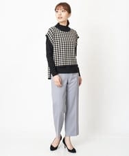 F1LAS48150 MK MICHEL KLEIN(小さいサイズ)(メゾン ドゥ サンク) 【小さいサイズ】ダブルクロスストレートパンツ/洗える ブルーグレー