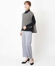 F1LAS48150 MK MICHEL KLEIN(小さいサイズ)(メゾン ドゥ サンク) 【小さいサイズ】ダブルクロスストレートパンツ/洗える ブルーグレー