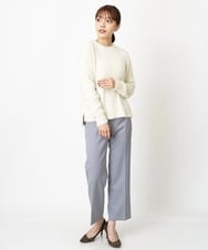 F1LAS48150 MK MICHEL KLEIN(小さいサイズ)(メゾン ドゥ サンク) 【小さいサイズ】ダブルクロスストレートパンツ/洗える ブルーグレー