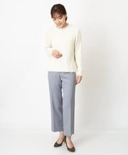 F1LAS48150 MK MICHEL KLEIN(小さいサイズ)(メゾン ドゥ サンク) 【小さいサイズ】ダブルクロスストレートパンツ/洗える ブルーグレー