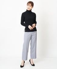 F1LAS48150 MK MICHEL KLEIN(小さいサイズ)(メゾン ドゥ サンク) 【小さいサイズ】ダブルクロスストレートパンツ/洗える ブルーグレー