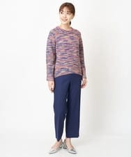 F1LAS48150 MK MICHEL KLEIN(小さいサイズ)(メゾン ドゥ サンク) 【小さいサイズ】ダブルクロスストレートパンツ/洗える ブルーグレー