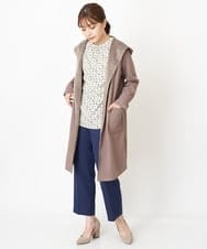 F1LAS48150 MK MICHEL KLEIN(小さいサイズ)(メゾン ドゥ サンク) 【小さいサイズ】ダブルクロスストレートパンツ/洗える ブルーグレー