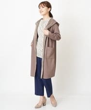 F1LAS48150 MK MICHEL KLEIN(小さいサイズ)(メゾン ドゥ サンク) 【小さいサイズ】ダブルクロスストレートパンツ/洗える ブルーグレー