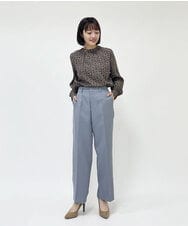 F1LAS48150 MK MICHEL KLEIN(小さいサイズ)(メゾン ドゥ サンク) 【小さいサイズ】ダブルクロスストレートパンツ/洗える ブルーグレー