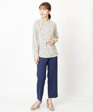 F1LAS48150 MK MICHEL KLEIN(小さいサイズ)(メゾン ドゥ サンク) 【小さいサイズ】ダブルクロスストレートパンツ/洗える ブルーグレー