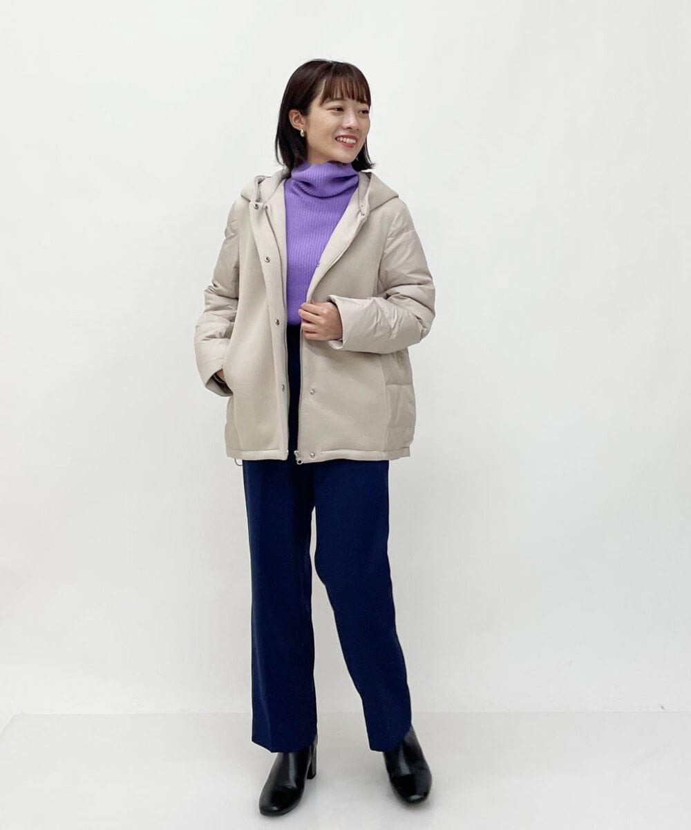 F1LAS48150 MK MICHEL KLEIN(小さいサイズ)(メゾン ドゥ サンク) 【小さいサイズ】ダブルクロスストレートパンツ/洗える ブルーグレー