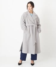 F1LAS48150 MK MICHEL KLEIN(小さいサイズ)(メゾン ドゥ サンク) 【小さいサイズ】ダブルクロスストレートパンツ/洗える ブルーグレー