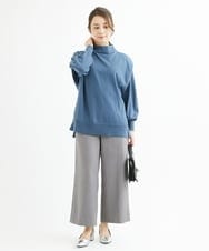 F1LAV42160 MK MICHEL KLEIN(小さいサイズ)(メゾン ドゥ サンク) 【小さいサイズ】ウールライクツイルワイドパンツ/3サイズ展開/洗える グレー