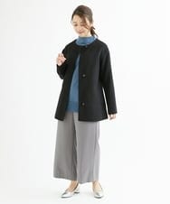 F1LAV42160 MK MICHEL KLEIN(小さいサイズ)(メゾン ドゥ サンク) 【小さいサイズ】ウールライクツイルワイドパンツ/3サイズ展開/洗える グレー