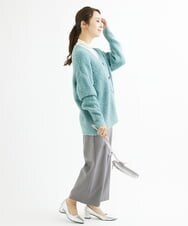 F1LAV42160 MK MICHEL KLEIN(小さいサイズ)(メゾン ドゥ サンク) 【小さいサイズ】ウールライクツイルワイドパンツ/3サイズ展開/洗える グレー