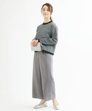 F1LAV42160 MK MICHEL KLEIN(小さいサイズ)(メゾン ドゥ サンク) 【小さいサイズ】ウールライクツイルワイドパンツ/3サイズ展開/洗える グレー