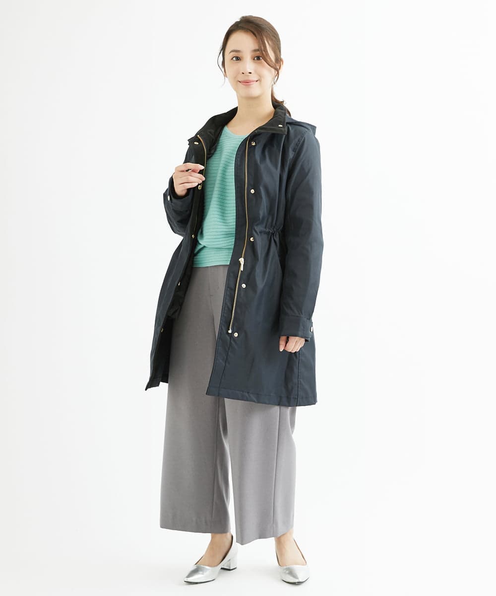 F1LAV42160 MK MICHEL KLEIN(小さいサイズ)(メゾン ドゥ サンク) 【小さいサイズ】ウールライクツイルワイドパンツ/3サイズ展開/洗える グレー