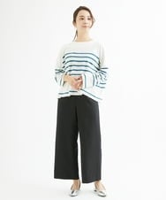 F1LAV42160 MK MICHEL KLEIN(小さいサイズ)(メゾン ドゥ サンク) 【小さいサイズ】ウールライクツイルワイドパンツ/3サイズ展開/洗える グレー