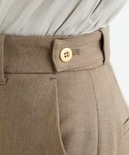 F1LAV46160 MK MICHEL KLEIN(小さいサイズ)(メゾン ドゥ サンク) 【小さいサイズ】パウダーツイルストレッチワイドパンツ/洗える モカ