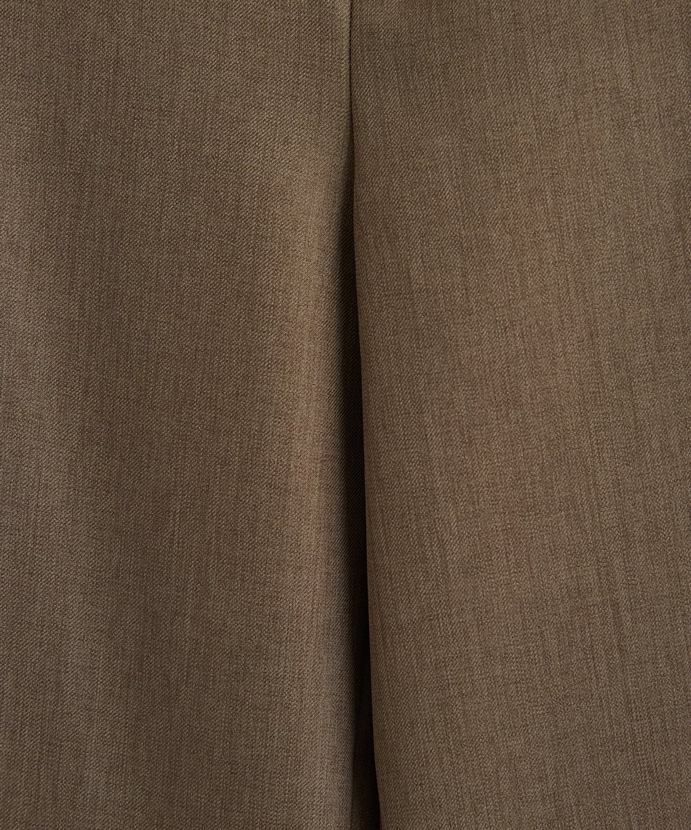 F1LAV46160 MK MICHEL KLEIN(小さいサイズ)(メゾン ドゥ サンク) 【小さいサイズ】パウダーツイルストレッチワイドパンツ/洗える モカ