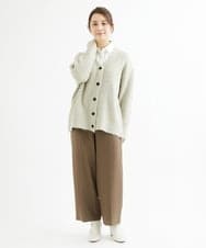 F1LAV46160 MK MICHEL KLEIN(小さいサイズ)(メゾン ドゥ サンク) 【小さいサイズ】パウダーツイルストレッチワイドパンツ/洗える モカ