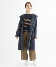 F1LAV46160 MK MICHEL KLEIN(小さいサイズ)(メゾン ドゥ サンク) 【小さいサイズ】パウダーツイルストレッチワイドパンツ/洗える モカ
